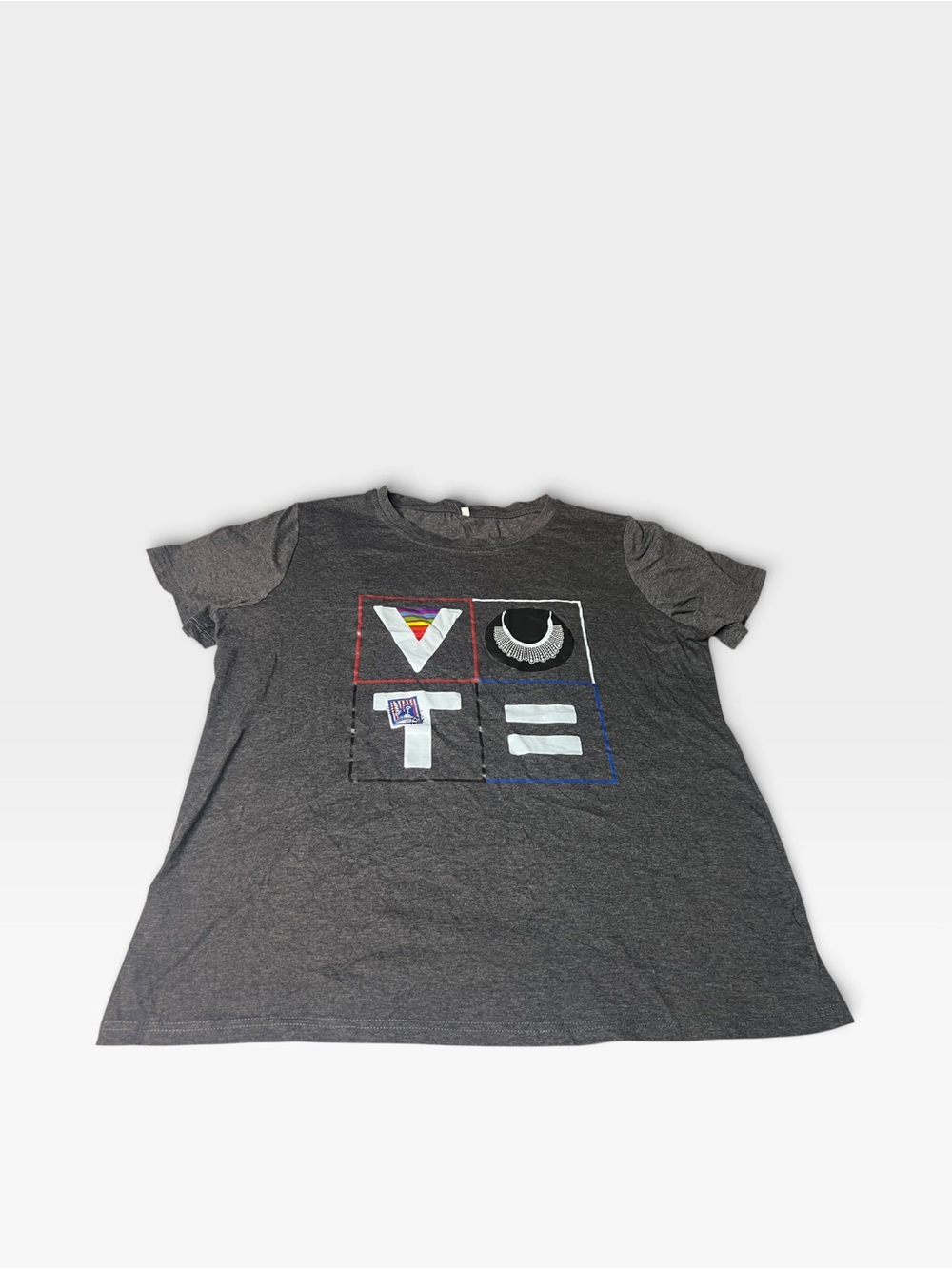 Women’s 3XL Gray Graphic “VOTE” Tee Fashion Top Short Sleeve